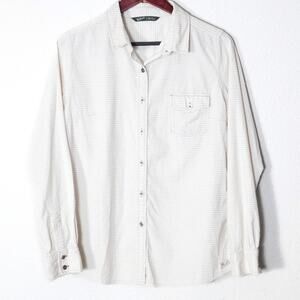 Woolrich Button Down Shirt Cotton Check British Tan Size L Minimalist Casual